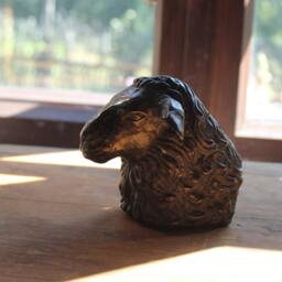 Sheep Bronze Sculpture, Countryside Animals, Original Art - thumbnail 4