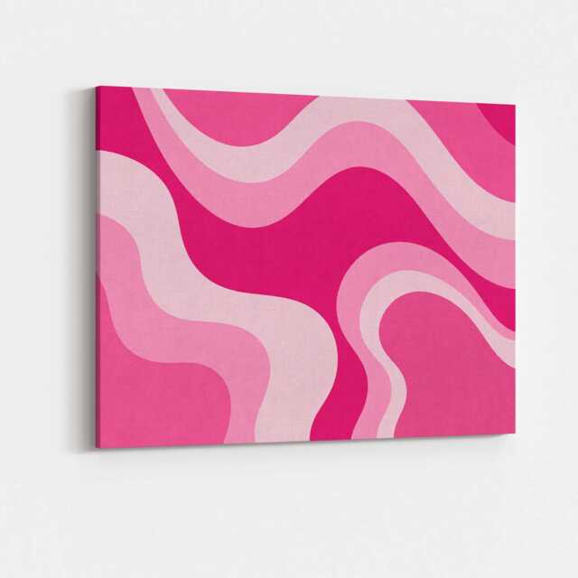 Pink Abstract Wall Hanging Canvas Art Boho Bedroom Teen Girls Cool Room Modern Aesthetic Living Office Decorative Artistic Print Gift - image 1