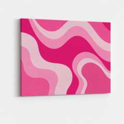 Pink Abstract Wall Hanging Canvas Art Boho Bedroom Teen Girls Cool Room Modern Aesthetic Living Office Decorative Artistic Print Gift - thumbnail 1