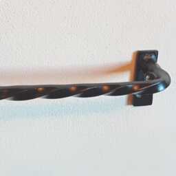 Twisted Curtain Rail Set-Up Wrought Iron - Forged Steel Handcrafted in UK +Free Fitting Kit - thumbnail 2