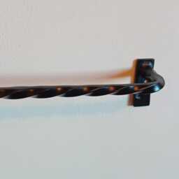 Twisted Curtain Rail Set-Up Wrought Iron - Forged Steel Handcrafted in UK +Free Fitting Kit - thumbnail 3