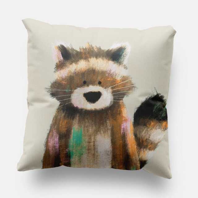 Ralphy The Racoon Nursery Cushion Cover - Scandi Woodland Theme - image 1