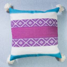 Sawna L, Handmade Peruvian Wool Pillow Cover Artisan Woven Cushion - 50x50cm - thumbnail 2