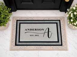 Welcome Rug - Personalized Door Mat Outdoor Family Doormat Summer Gift Washable Custom New Home Decor - thumbnail 1