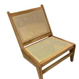 Kangaroo Chair, Wood Rattan Accent For Living Room, Patio, Terrace, Bedroom & Lounge, Mid Century - thumbnail 3