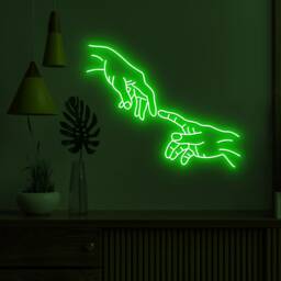 Hands Of God Neon Sign, Custom Wall Decor, Party Decoration - thumbnail 2