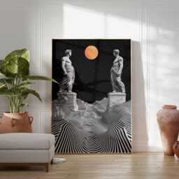 Surreal Greek Statue Poster, Retro Futurist Wall Art, Classical Decor, Modern Apartment Space Print, Interiors, Sci-Fi Poster - thumbnail 2