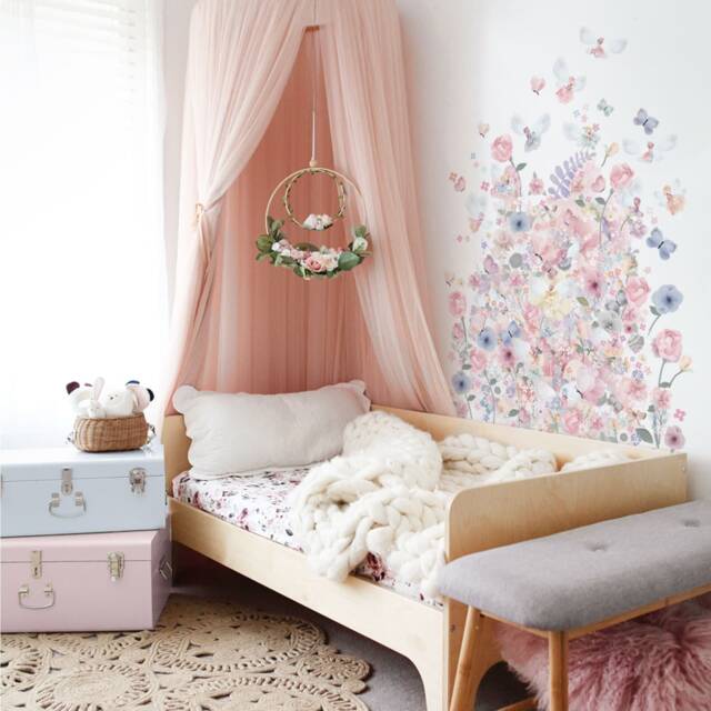 Enchanting Woodland Fairy Garden Wall Stickers Removable Watercolor Decals For Baby Girl Nursery Decor - image 1