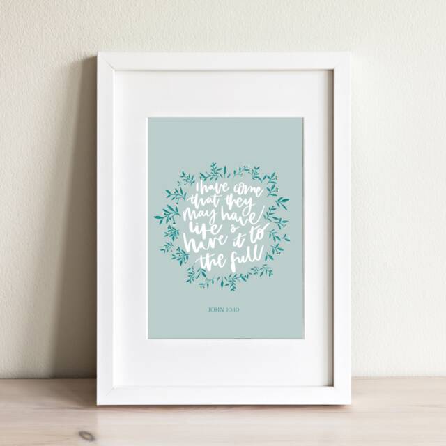 John 1010 Christian Floral Print, Scripture Wall Art, Modern Art, Faith Prints, Home Decor - image 1