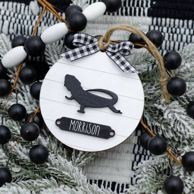 Bearded Dragon Farmhouse Christmas Ornament Lizard - Gift For Owner Modern Decor - image 1