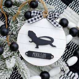 Bearded Dragon Farmhouse Christmas Ornament Lizard - Gift For Owner Modern Decor - thumbnail 2