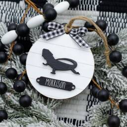 Bearded Dragon Farmhouse Christmas Ornament Lizard - Gift For Owner Modern Decor - thumbnail 1