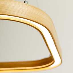 Rustic Round Wood Pendant Light Mid-Century Modern Chandelier For Dining Room & Kitchen Island - thumbnail 3