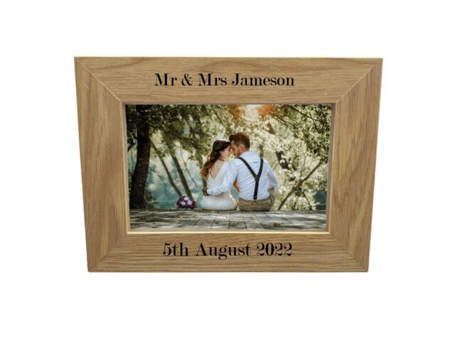 Personalised Wedding Gift Photo Frame Anniversary - Picture For 5Th Wood 6x4