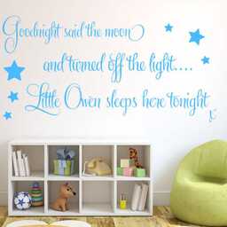 Personalized Goodnight Moon Vinyl Wall Decal - Nursery Decor - thumbnail 2