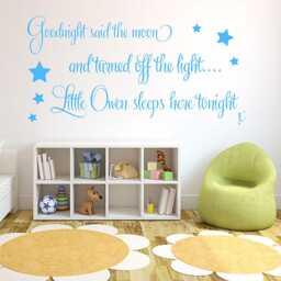 Personalized Goodnight Moon Vinyl Wall Decal - Nursery Decor - thumbnail 1