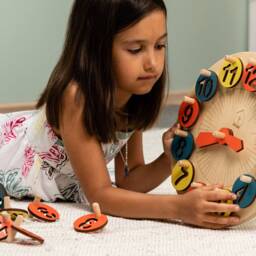 Lil House Kids Learning Clock Montessori Toy Educational Activity Preschool Learning Kids Gift Wooden Eco Clock - thumbnail 2