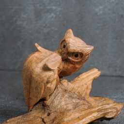 Handmade Wood Owl Couple Sculpture Rustic Engagement Gift, 8 - thumbnail 4