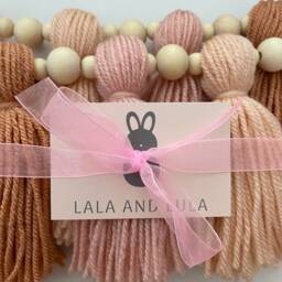 Tassel Garland - Custom Nursery Decor Bunting Wall Hanging Boho Yarn Pink Shelf - thumbnail 3