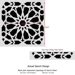 Zelij Moroccan Wall Stencils Reusable Template For Diy Decor Interiors - thumbnail 2
