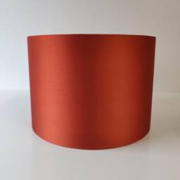 Burnt Orange Lampshade in Satin With Silver Lining - thumbnail 2