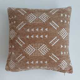 Moroccan Velvet Cushion Cover, Handmade Brocade Clay Brown Pillow Decorative 16''x16''/40x40 cm - thumbnail 4
