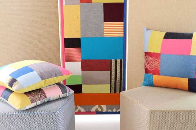 Colour Block Pillow No.12 Handmade One-Of-A-Kind CushionModern Uplifting Home Decor Patchwork Rectangular Colour Block - image 1