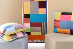 Colour Block Pillow No.12 Handmade One-Of-A-Kind CushionModern Uplifting Home Decor Patchwork Rectangular Colour Block - thumbnail 1