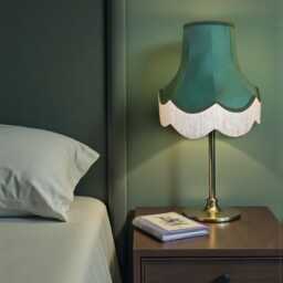 Traditional Dark Green Fabric Lampshade Handmade For Table & Floor Standard Lamp Bases, Wall Light Fixtures, Ceiling Fittings - thumbnail 2