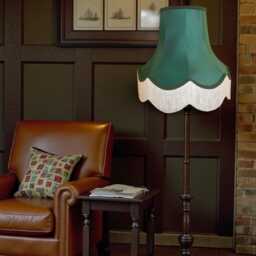 Traditional Dark Green Fabric Lampshade Handmade For Table & Floor Standard Lamp Bases, Wall Light Fixtures, Ceiling Fittings - thumbnail 3