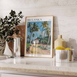 Sri Lanka Travel Poster Tropical Beach Art Print - thumbnail 2