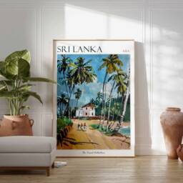 Sri Lanka Travel Poster Tropical Beach Art Print - thumbnail 3
