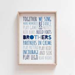 Brothers Bedroom Print, Boys Decor, Brother Wall Art, Siblings Sharebedroom, Twins Boys Playroom - thumbnail 2