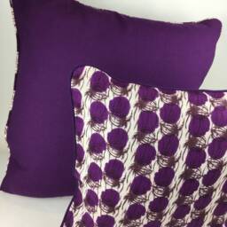 Decorative Wax Cushion, Boho Chic Decorative Patterned Cushion Cover, Purple Gift For Her - thumbnail 2