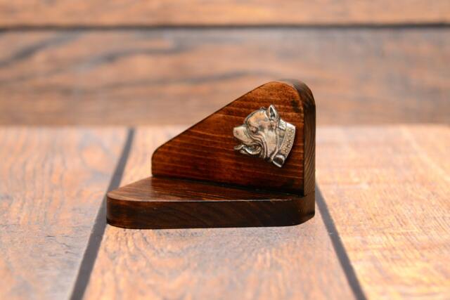 American Pit Bull Terrier - Wooden Candlestick With Dog, Souvenir, Decoration, Limited Edition, Collection - image 1