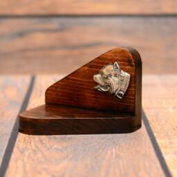 American Pit Bull Terrier - Wooden Candlestick With Dog, Souvenir, Decoration, Limited Edition, Collection - thumbnail 2