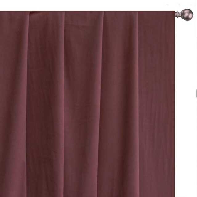 Dusky Pink Velvet Curtain Panels, Window Treatment - Rod Pocket, Grommet, Box Pleat, Three Pinch Tab Top & Plain Ring Top - image 1