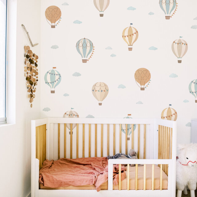 Hot Air Balloon Wall Decals - Nursery Decor, Kids Room Art, Removable & Reusable Stickers - image 1