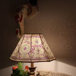 Violet Floral Motif Lampshade/ Handmade/ Table Lampshade/Floor Lampshade - thumbnail 3