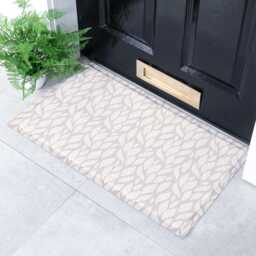 Leaf Design Recycled PVC Doormat Anti-Slip Indoor/Outdoor Mat - 70x40cm