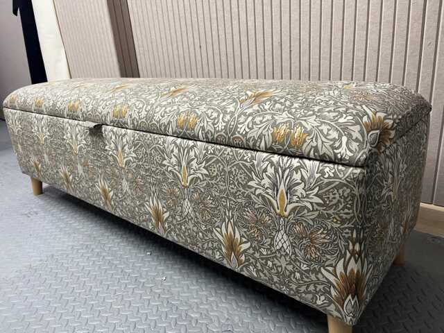 Handmade Storage Bench Snakeshead William Morris Fabric Ottoman - image 1
