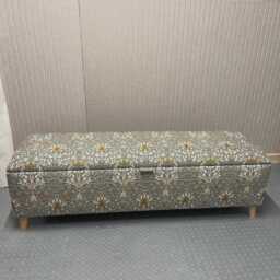 Handmade Storage Bench Snakeshead William Morris Fabric Ottoman - thumbnail 3