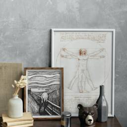 Vitruvian Man Print Leonardo Da Vinci, Vintage Anatomy Art - thumbnail 2