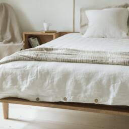 Soft Linen Pillowcase With Envelope Closure White Or Ivory. Natural Pillow Cover Closure. Bedding - thumbnail 3