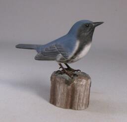Black-Throated Blue Wrabler Wood Carving - thumbnail 1