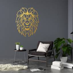 Geometric Lion Wall Art, Minimalist, Modern, Abstract, Decal, Mural, Transfer, Boho -G062 , 5 Sizes, 36 Colour Options - thumbnail 3