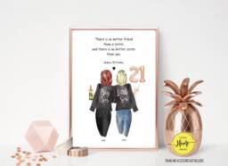 21st Birthday Sister Print - Gift Portrait Friendship Funny Personalised - thumbnail 1