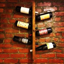 Personalized Rustic Wood Wine Rack - Wall Hanging 6 Bottle Home Bar - thumbnail 3