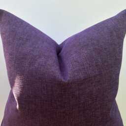Plum Purple Linen Pillow Cover Modern Euro Sham, Lumbar Cushion - All Duties Paid Usa - thumbnail 3