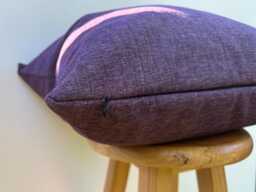 Plum Purple Linen Pillow Cover Modern Euro Sham, Lumbar Cushion - All Duties Paid Usa